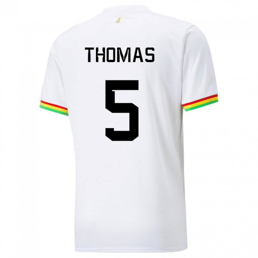 Lapset Ghanan Thomas Partey #5 Valkoinen Kotipaita 22-24 Lyhythihainen Paita T-paita