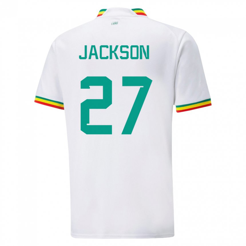 Lapset Senegalin Nicolas Jackson #27 Valkoinen Kotipaita 22-24 Lyhythihainen Paita T-paita
