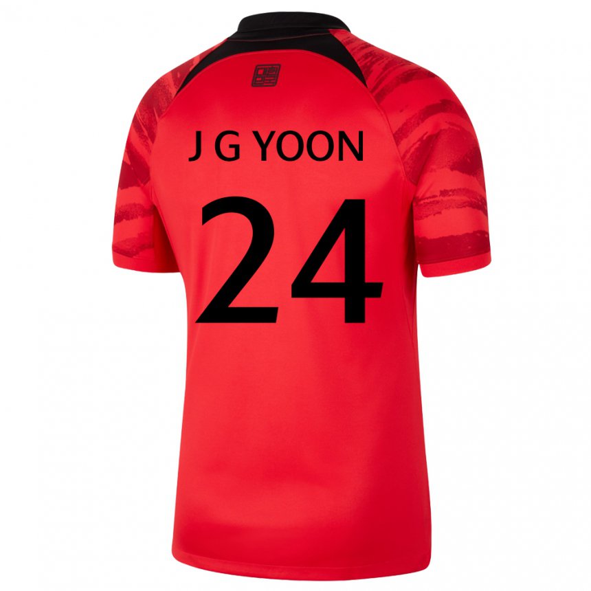 Lapset Etelä-korean Jong-gyu Yoon #24 Punamusta Kotipaita 22-24 Lyhythihainen Paita T-paita