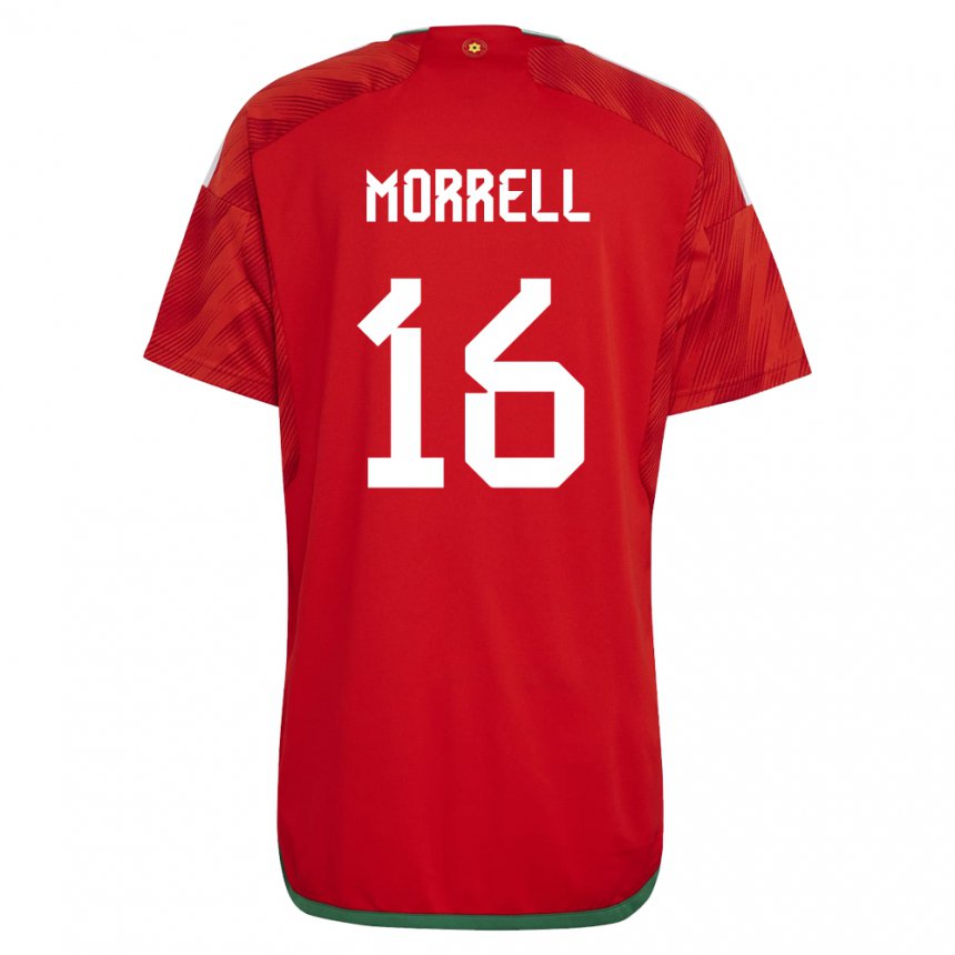 Lapset Walesin Joe Morrell #16 Punainen Kotipaita 22-24 Lyhythihainen Paita T-paita