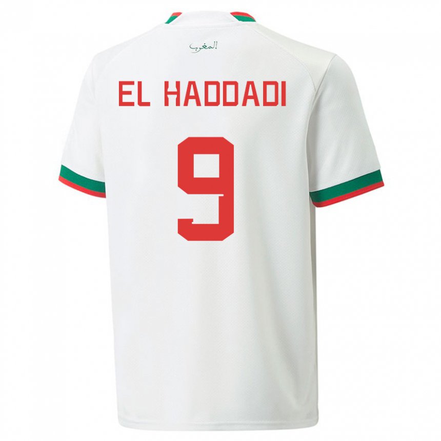 Lapset Marokon Munir El Haddadi #9 Valkoinen Vieraspaita 22-24 Lyhythihainen Paita T-paita