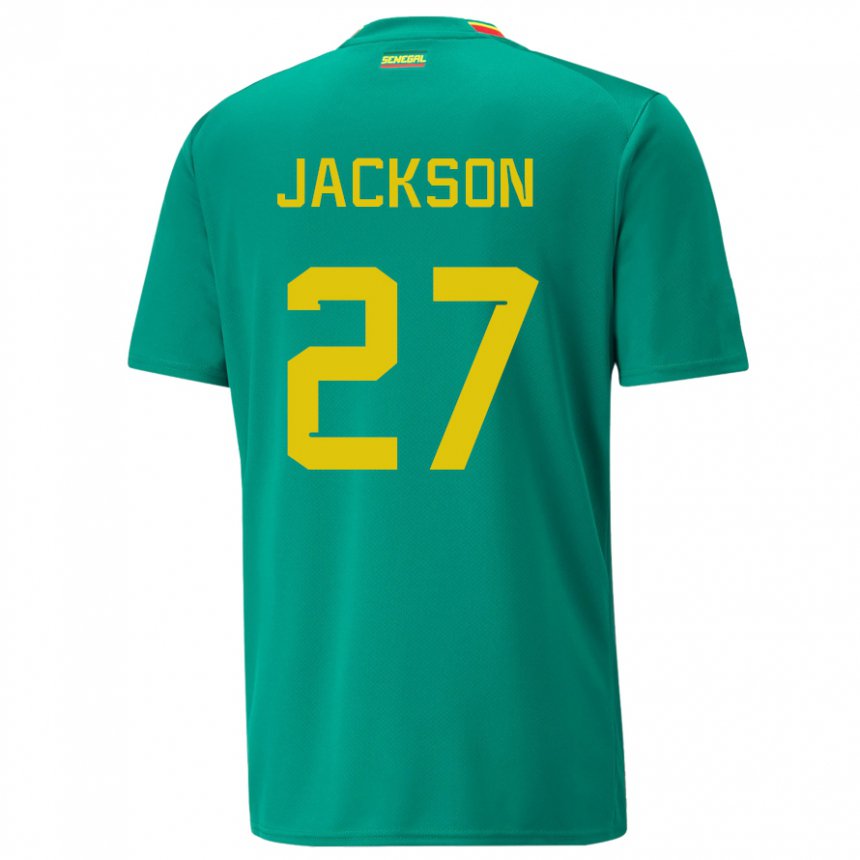Lapset Senegalin Nicolas Jackson #27 Vihreä Vieraspaita 22-24 Lyhythihainen Paita T-paita