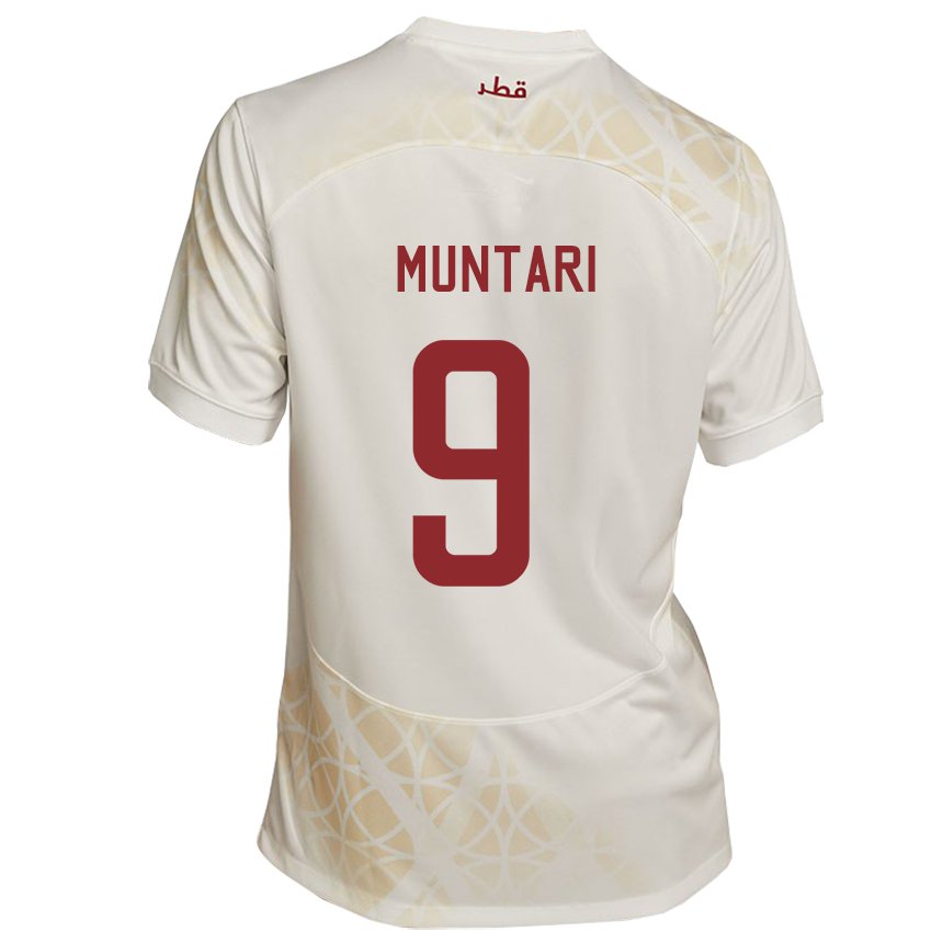Lapset Qatarin Mohammed Muntari #9 Kultainen Beige Vieraspaita 22-24 Lyhythihainen Paita T-paita