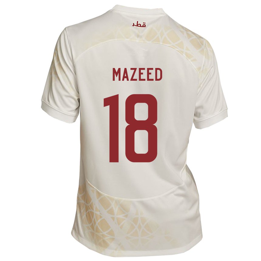 Lapset Qatarin Khalid Muneer Ali #18 Kultainen Beige Vieraspaita 22-24 Lyhythihainen Paita T-paita