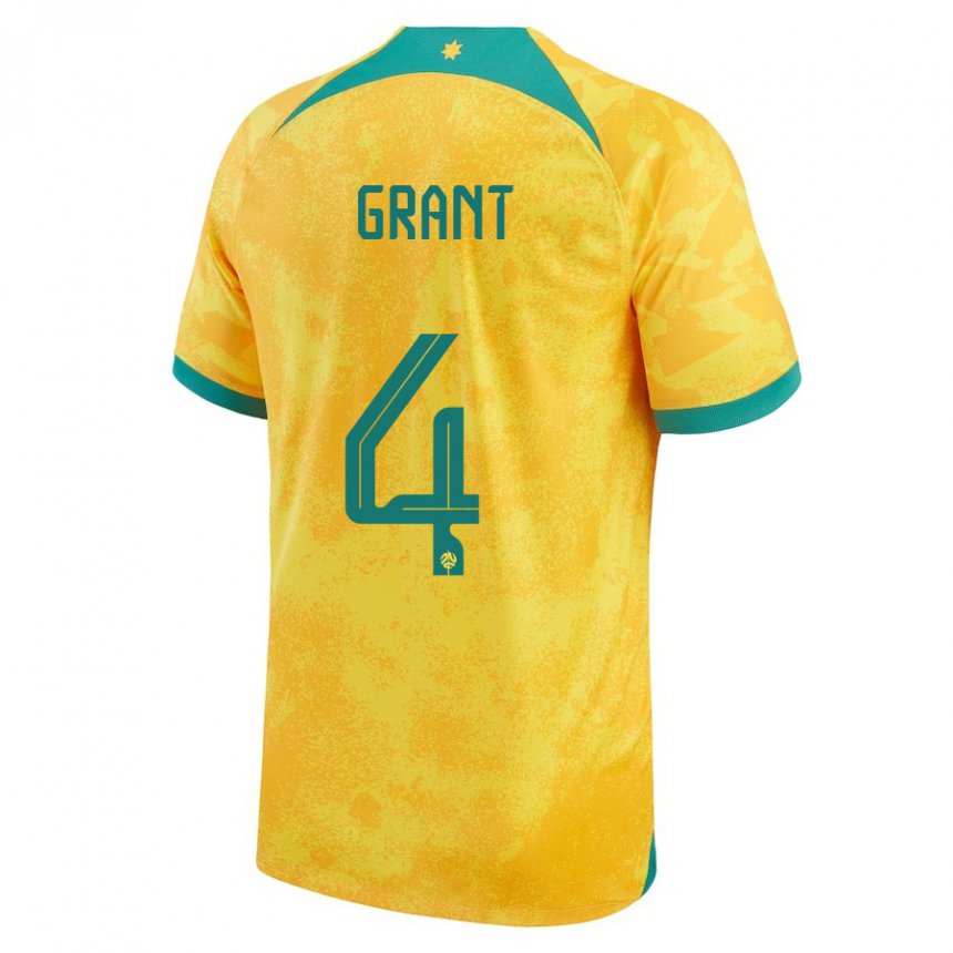 Miesten Australian Rhyan Grant #4 Kultainen Kotipaita 22-24 Lyhythihainen Paita T-paita