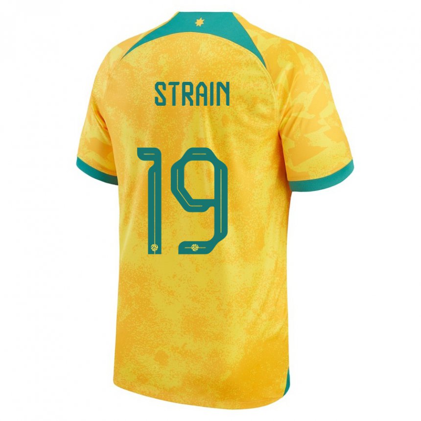 Miesten Australian Ryan Strain #19 Kultainen Kotipaita 22-24 Lyhythihainen Paita T-paita