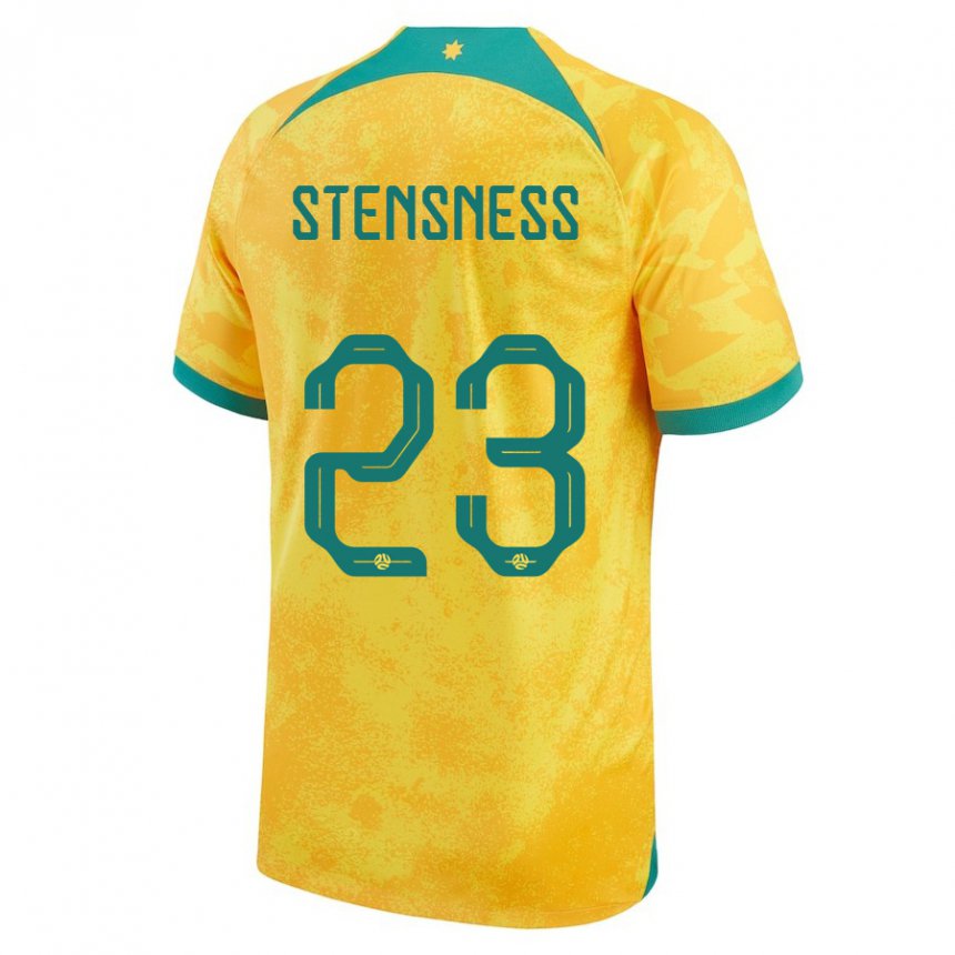Miesten Australian Gianni Stensness #23 Kultainen Kotipaita 22-24 Lyhythihainen Paita T-paita