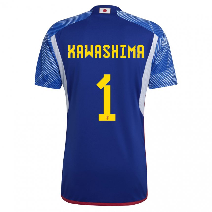 Miesten Japanin Eiji Kawashima #1 Kuninkaallisen Sininen Kotipaita 22-24 Lyhythihainen Paita T-paita