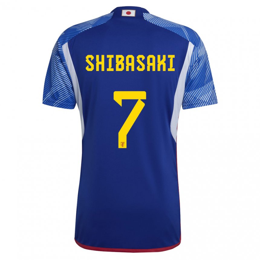 Miesten Japanin Gaku Shibasaki #7 Kuninkaallisen Sininen Kotipaita 22-24 Lyhythihainen Paita T-paita