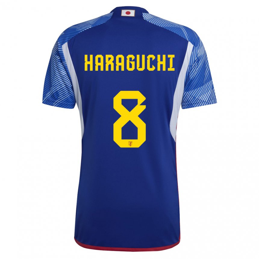 Miesten Japanin Genki Haraguchi #8 Kuninkaallisen Sininen Kotipaita 22-24 Lyhythihainen Paita T-paita