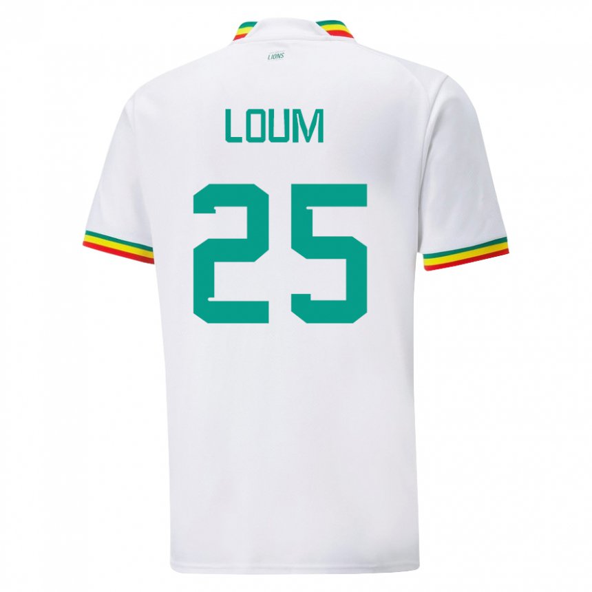 Miesten Senegalin Mamadou Loum #25 Valkoinen Kotipaita 22-24 Lyhythihainen Paita T-paita
