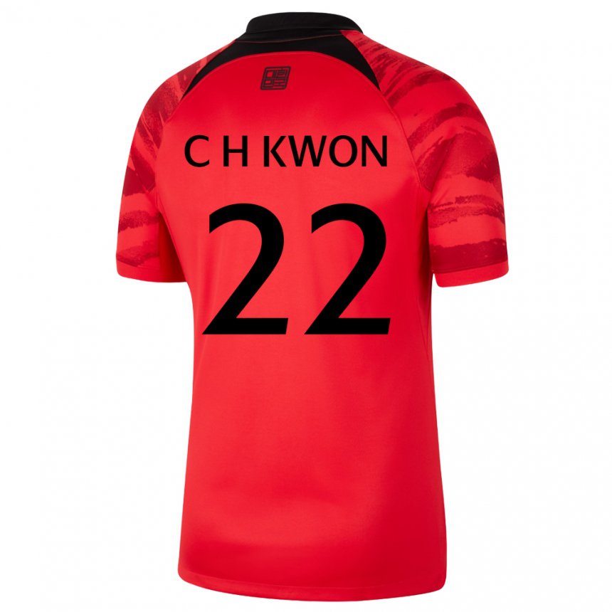 Miesten Etelä-korean Chang-hoon Kwon #22 Punamusta Kotipaita 22-24 Lyhythihainen Paita T-paita