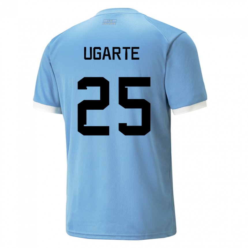 Miesten Uruguayn Manuel Ugarte #25 Sininen Kotipaita 22-24 Lyhythihainen Paita T-paita