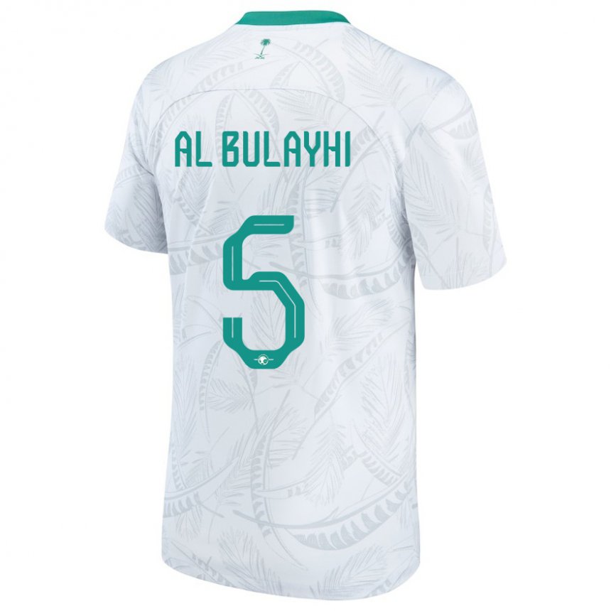 Miesten Saudi-arabian Ali Al Bulayhi #5 Valkoinen Kotipaita 22-24 Lyhythihainen Paita T-paita