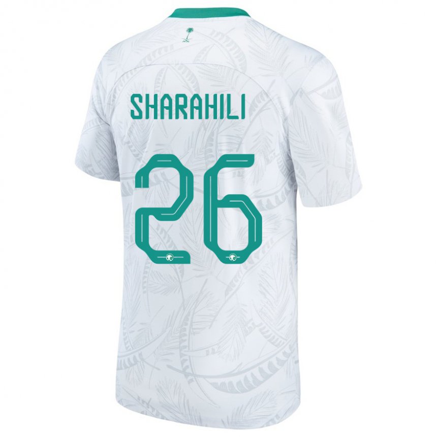 Miesten Saudi-arabian Riyadh Sharahili #26 Valkoinen Kotipaita 22-24 Lyhythihainen Paita T-paita