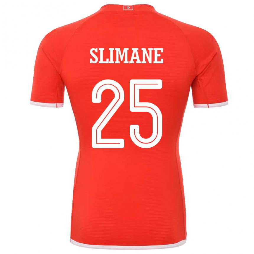 Miesten Tunisian Anis Ben Slimane #25 Punainen Kotipaita 22-24 Lyhythihainen Paita T-paita