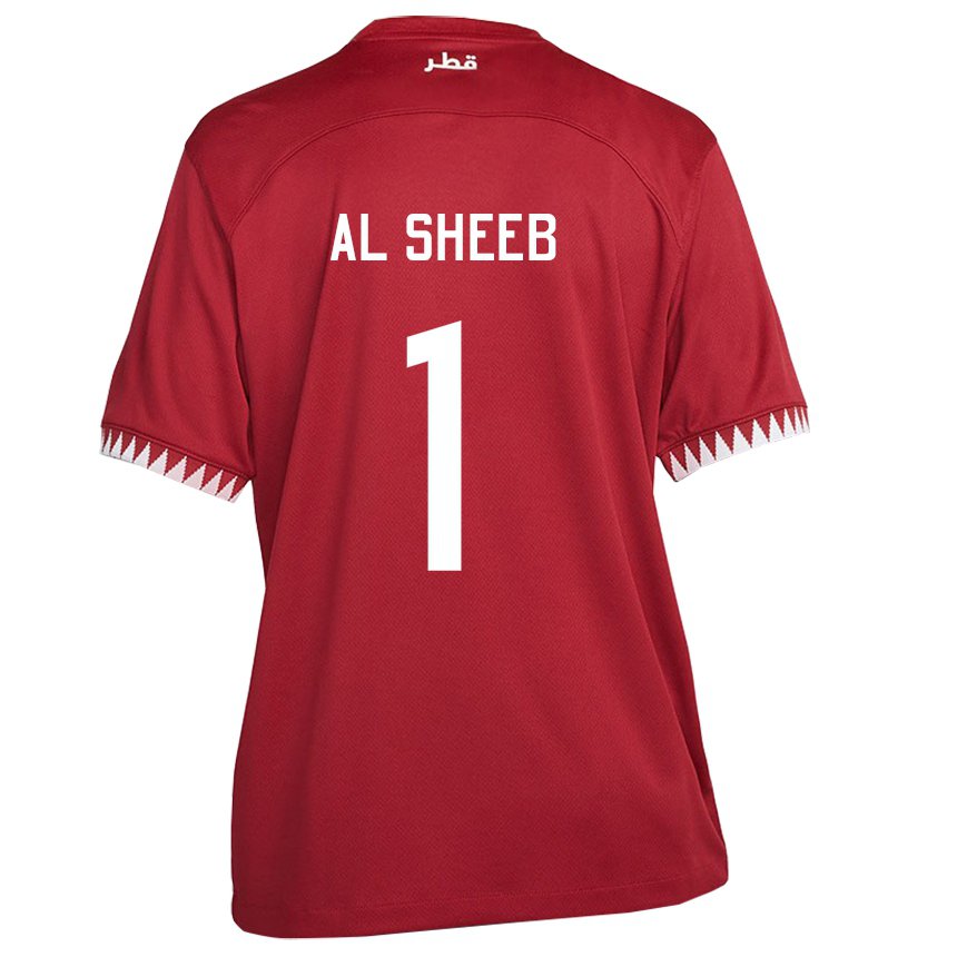 Miesten Qatarin Saad Al Sheeb #1 Kastanjanruskea Kotipaita 22-24 Lyhythihainen Paita T-paita