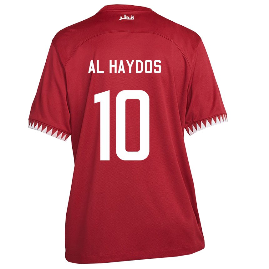 Miesten Qatarin Hasan Al Haydos #10 Kastanjanruskea Kotipaita 22-24 Lyhythihainen Paita T-paita