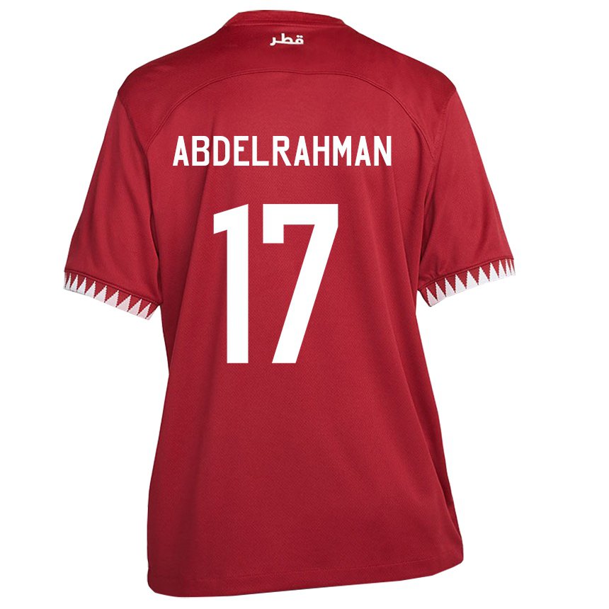 Miesten Qatarin Abdelrahman Fahmi Moustafa #17 Kastanjanruskea Kotipaita 22-24 Lyhythihainen Paita T-paita