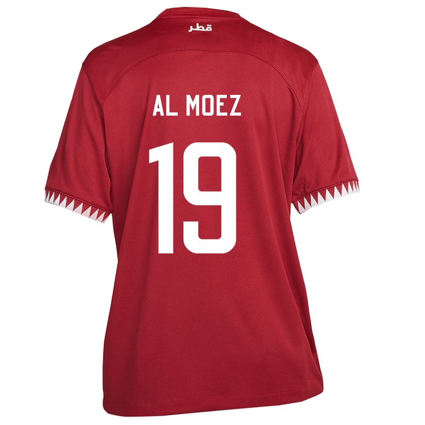 Miesten Qatarin Almoez Ali #19 Kastanjanruskea Kotipaita 22-24 Lyhythihainen Paita T-paita