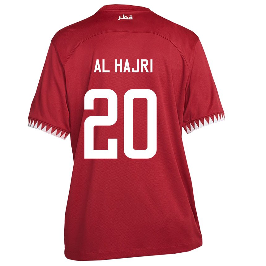 Miesten Qatarin Salem Al Hajri #20 Kastanjanruskea Kotipaita 22-24 Lyhythihainen Paita T-paita