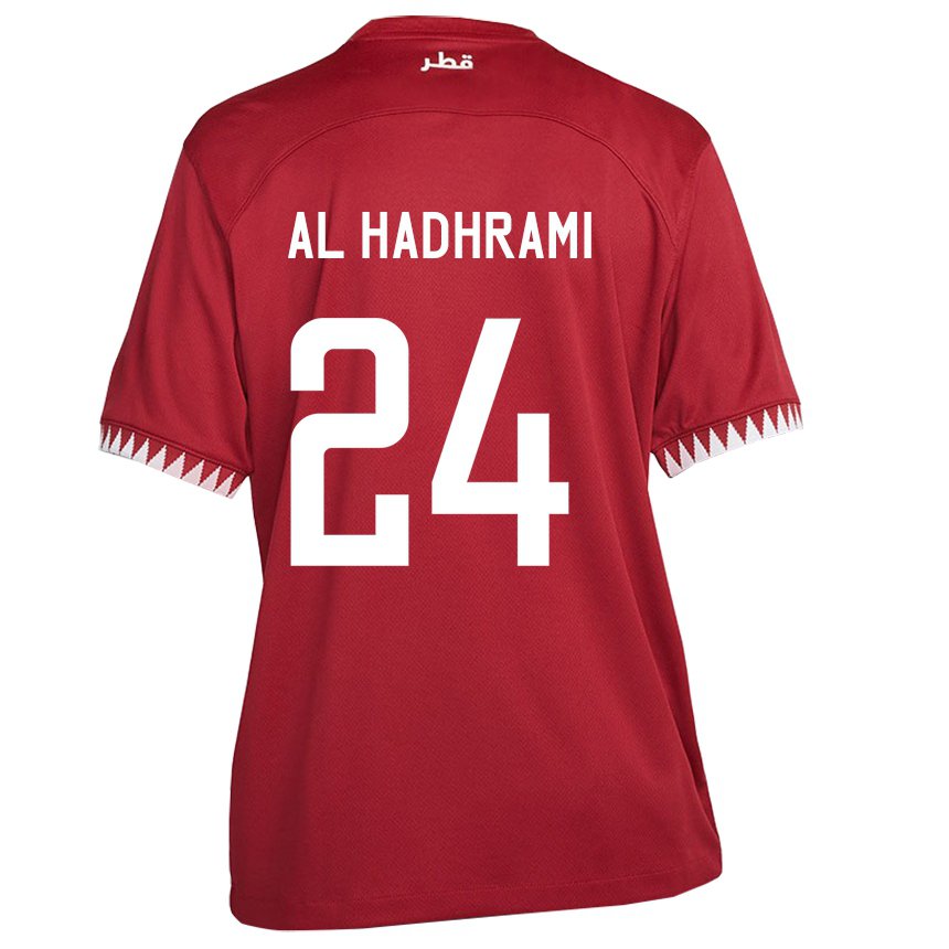 Miesten Qatarin Naif Abdulraheem Al Hadhrami #24 Kastanjanruskea Kotipaita 22-24 Lyhythihainen Paita T-paita