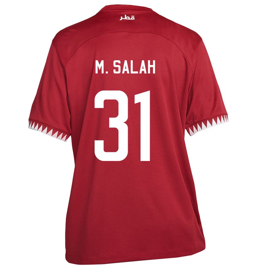 Miesten Qatarin Salah Zakaria #31 Kastanjanruskea Kotipaita 22-24 Lyhythihainen Paita T-paita