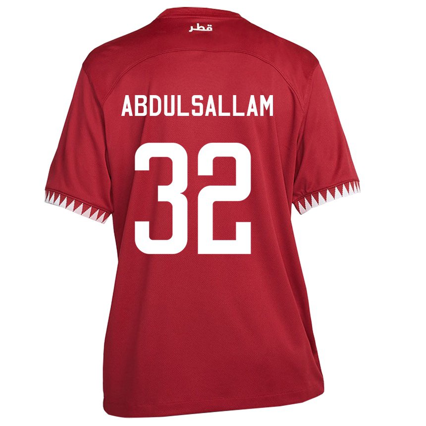 Miesten Qatarin Jassem Gaber Abdulsallam #32 Kastanjanruskea Kotipaita 22-24 Lyhythihainen Paita T-paita