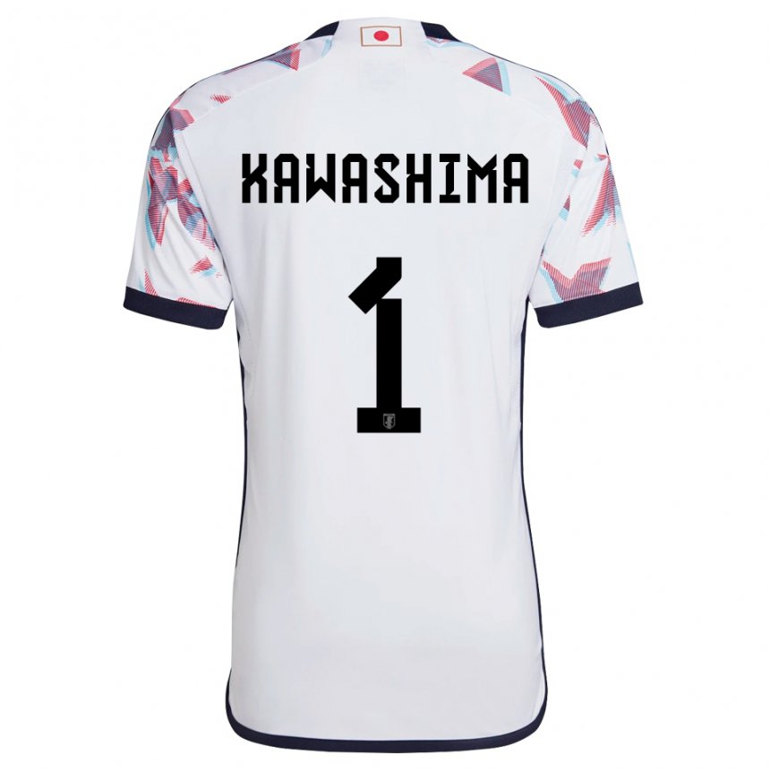 Miesten Japanin Eiji Kawashima #1 Valkoinen Vieraspaita 22-24 Lyhythihainen Paita T-paita