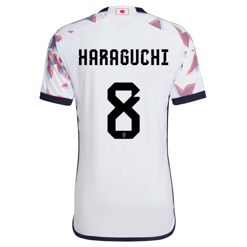 Miesten Japanin Genki Haraguchi #8 Valkoinen Vieraspaita 22-24 Lyhythihainen Paita T-paita