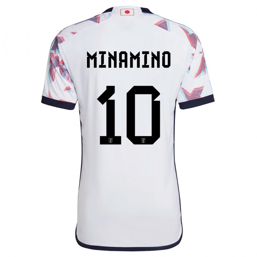 Miesten Japanin Takumi Minamino #10 Valkoinen Vieraspaita 22-24 Lyhythihainen Paita T-paita