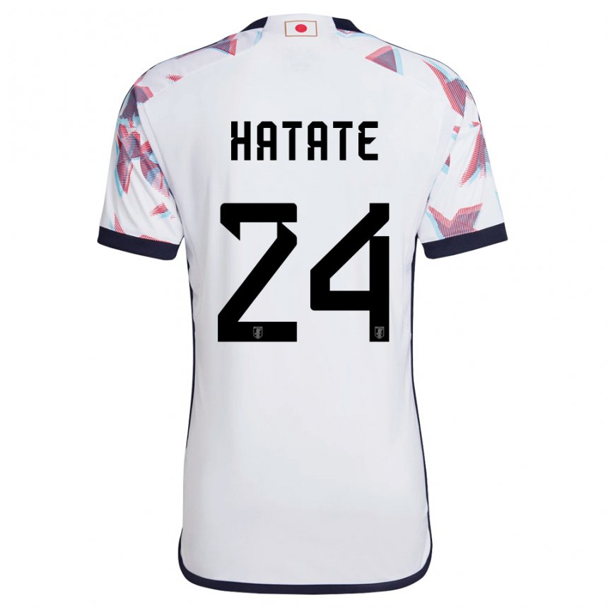 Miesten Japanin Reo Hatate #24 Valkoinen Vieraspaita 22-24 Lyhythihainen Paita T-paita