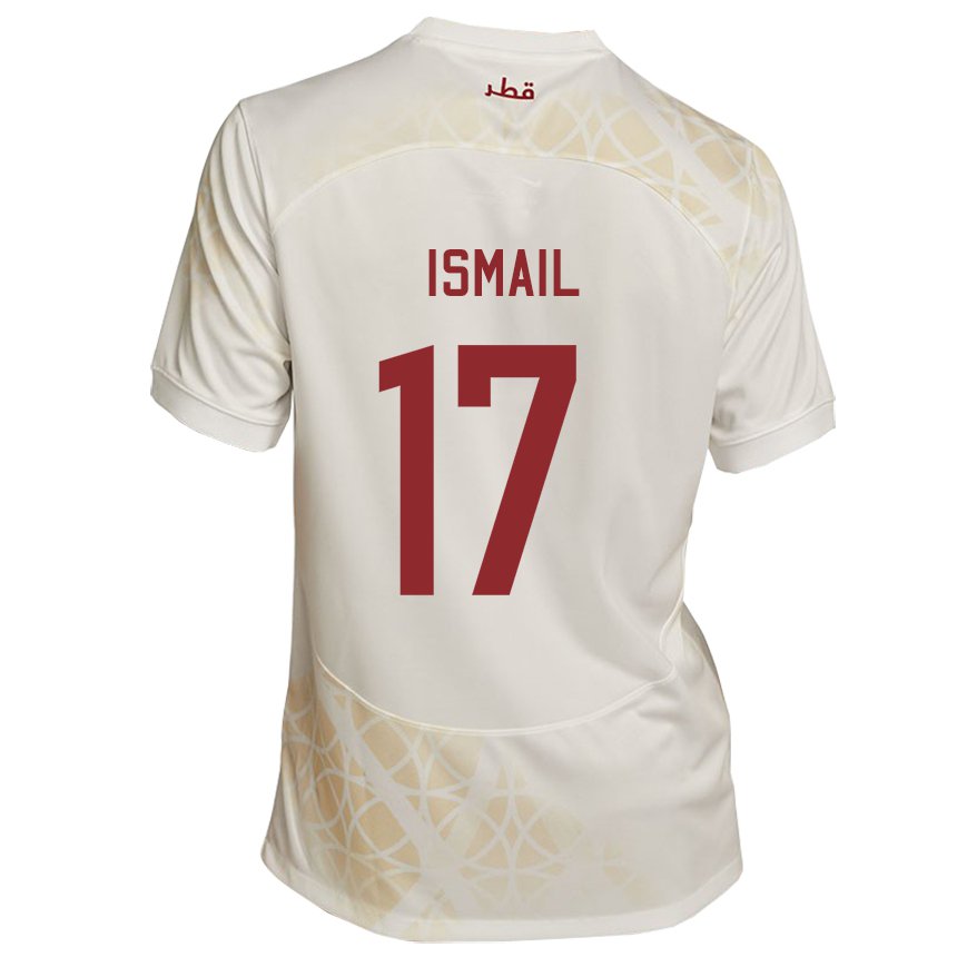 Miesten Qatarin Ismail Mohamad #17 Kultainen Beige Vieraspaita 22-24 Lyhythihainen Paita T-paita