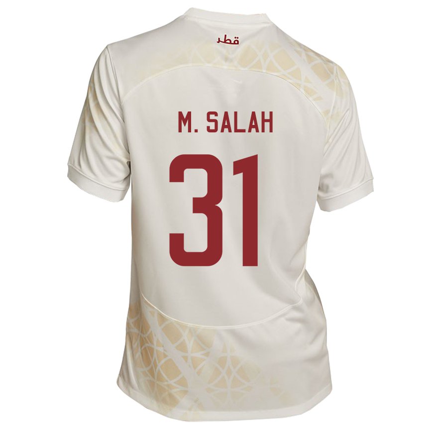 Miesten Qatarin Salah Zakaria #31 Kultainen Beige Vieraspaita 22-24 Lyhythihainen Paita T-paita