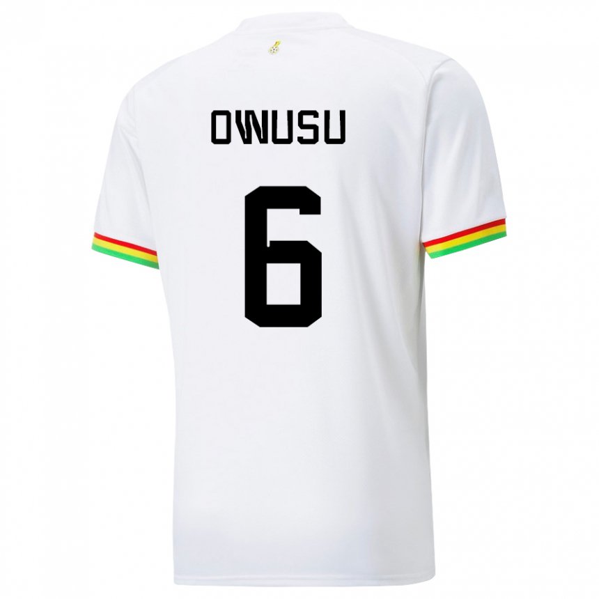 Naisten Ghanan Elisha Owusu #6 Valkoinen Kotipaita 22-24 Lyhythihainen Paita T-paita
