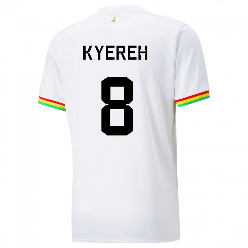Naisten Ghanan Daniel-kofi Kyereh #8 Valkoinen Kotipaita 22-24 Lyhythihainen Paita T-paita