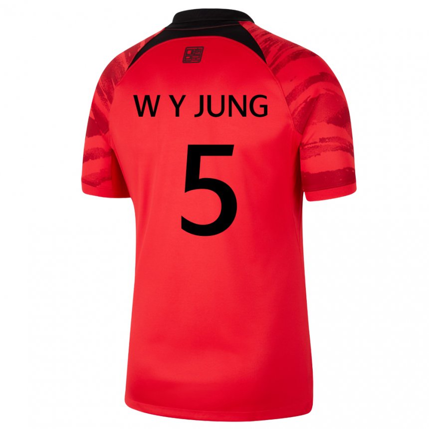 Naisten Etelä-korean Woo-young Jung #5 Punamusta Kotipaita 22-24 Lyhythihainen Paita T-paita