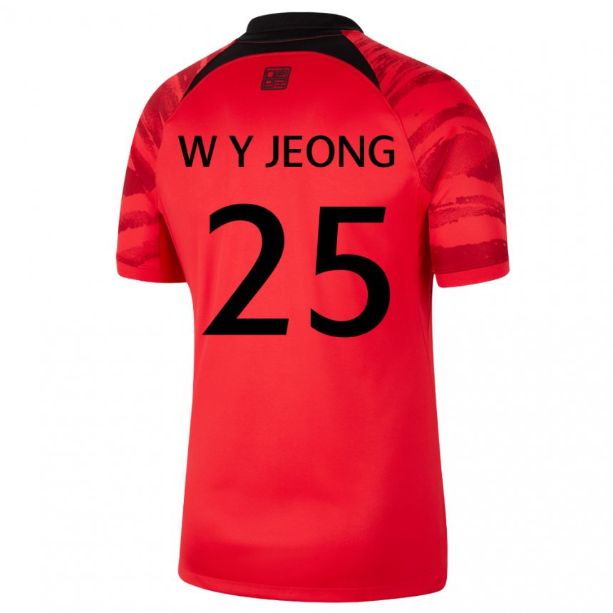 Naisten Etelä-korean Woo-yeong Jeong #25 Punamusta Kotipaita 22-24 Lyhythihainen Paita T-paita
