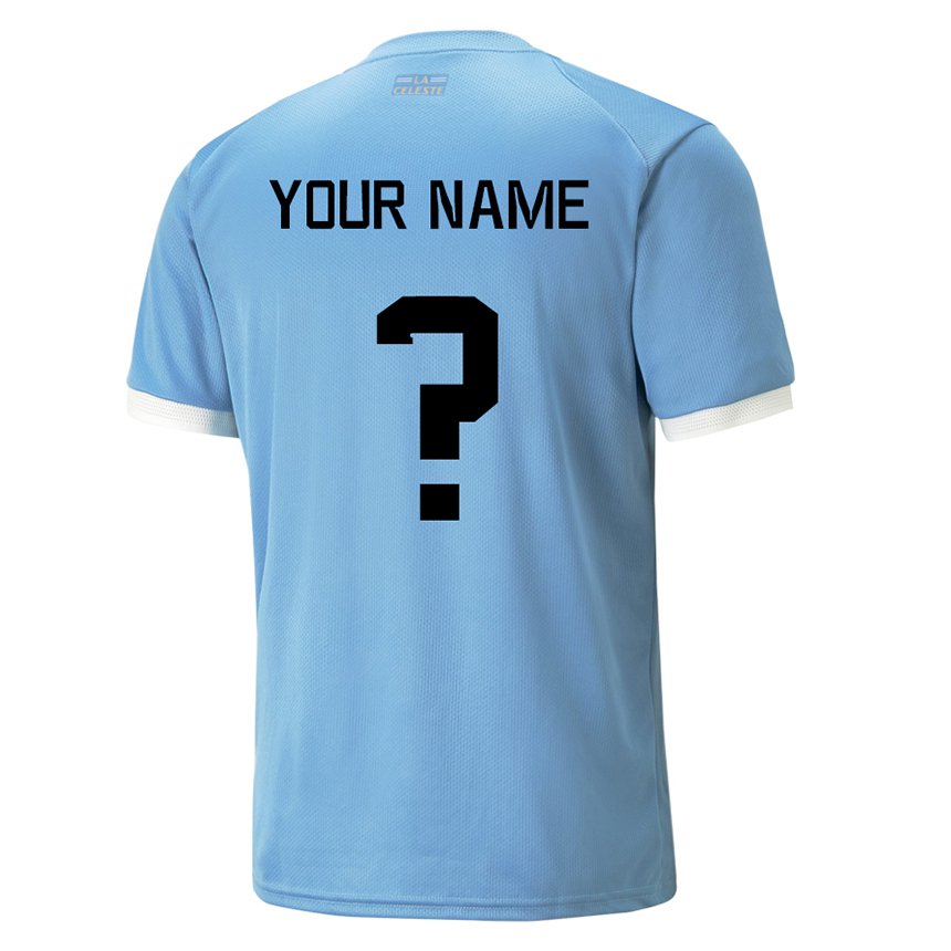 Naisten Uruguayn Nimesi #0 Sininen Kotipaita 22-24 Lyhythihainen Paita T-paita
