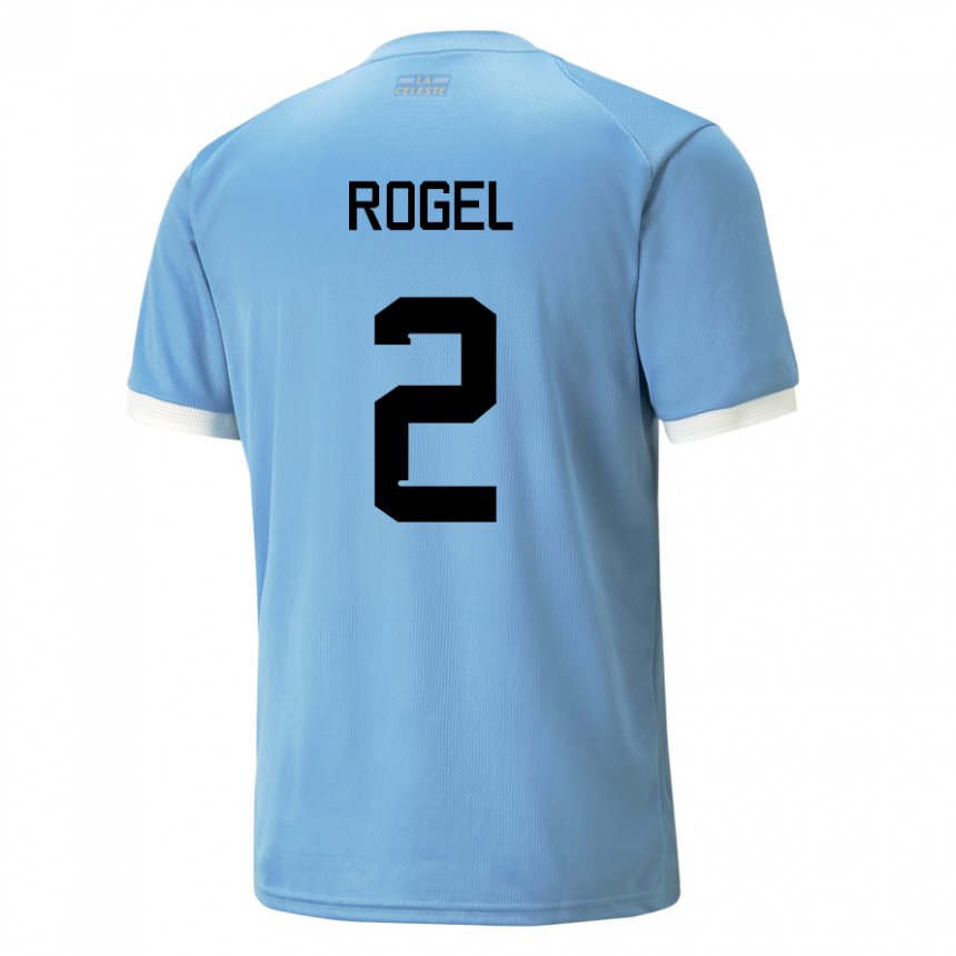 Naisten Uruguayn Agustin Rogel #2 Sininen Kotipaita 22-24 Lyhythihainen Paita T-paita