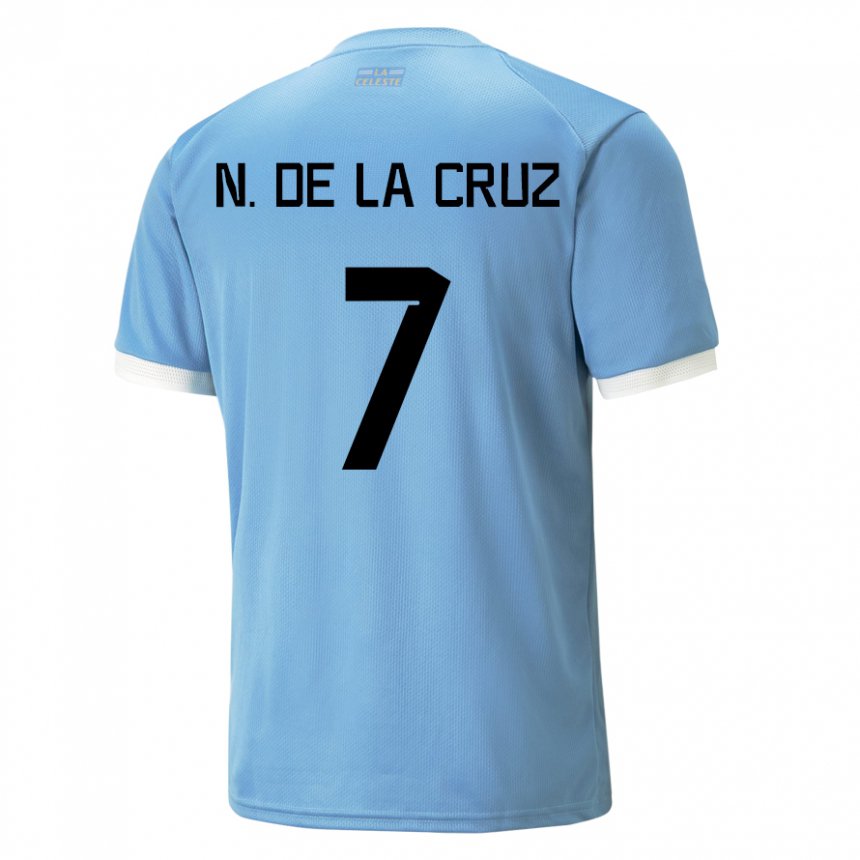 Naisten Uruguayn Nicolas De La Cruz #7 Sininen Kotipaita 22-24 Lyhythihainen Paita T-paita
