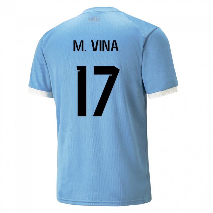 Naisten Uruguayn Matias Vina #17 Sininen Kotipaita 22-24 Lyhythihainen Paita T-paita