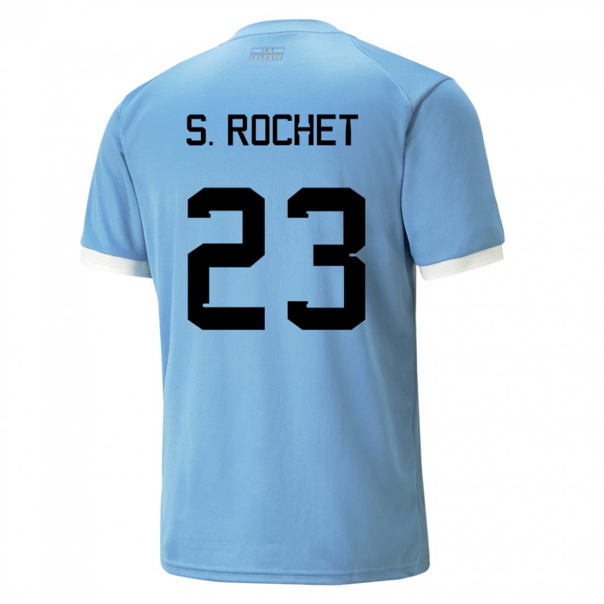 Naisten Uruguayn Sergio Rochet #23 Sininen Kotipaita 22-24 Lyhythihainen Paita T-paita