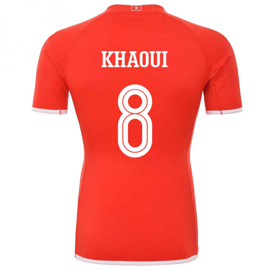 Naisten Tunisian Saif Eddine Khaoui #8 Punainen Kotipaita 22-24 Lyhythihainen Paita T-paita