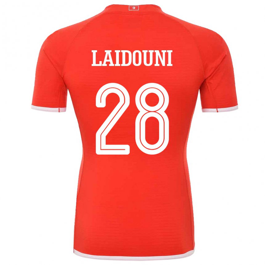 Naisten Tunisian Aissa Laidouni #28 Punainen Kotipaita 22-24 Lyhythihainen Paita T-paita