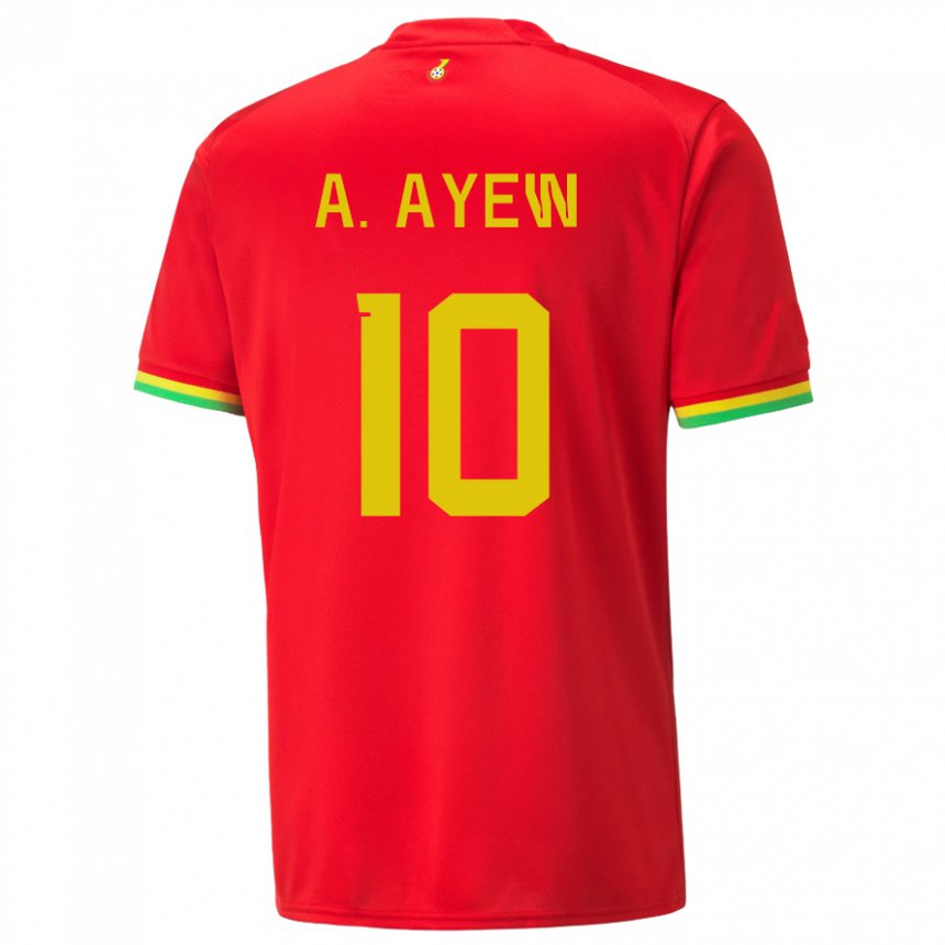 Naisten Ghanan Andre Ayew #10 Punainen Vieraspaita 22-24 Lyhythihainen Paita T-paita