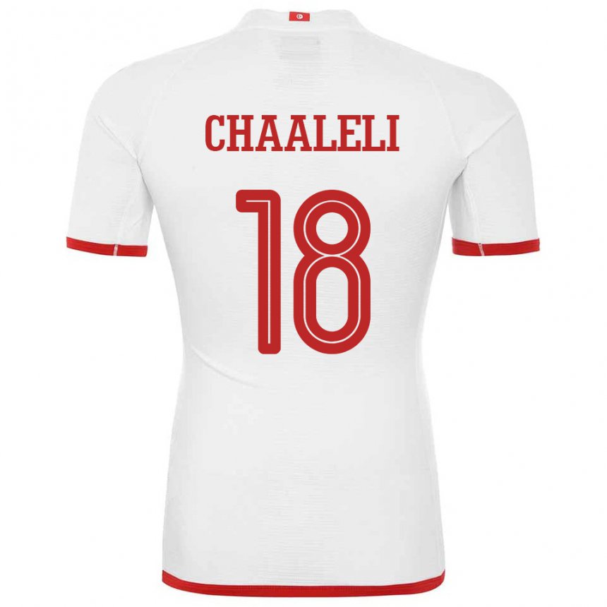 Naisten Tunisian Ghaliene Chaaleli #18 Valkoinen Vieraspaita 22-24 Lyhythihainen Paita T-paita
