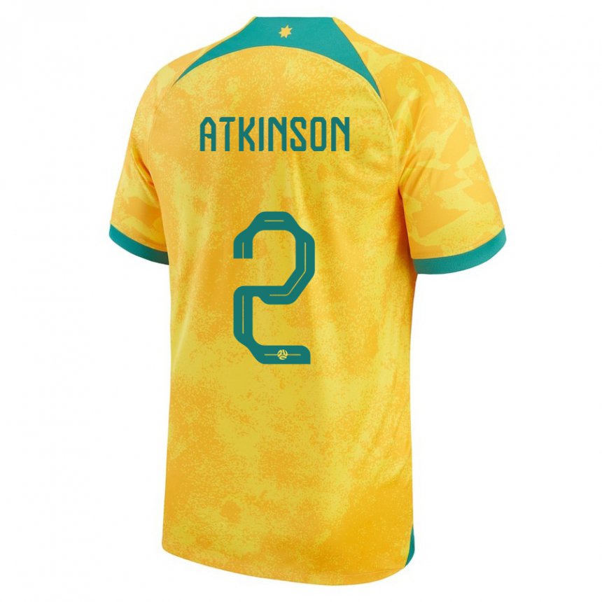 Lapset Australian Nathaniel Atkinson #2 Kultainen Kotipaita 22-24 Lyhythihainen Paita T-paita