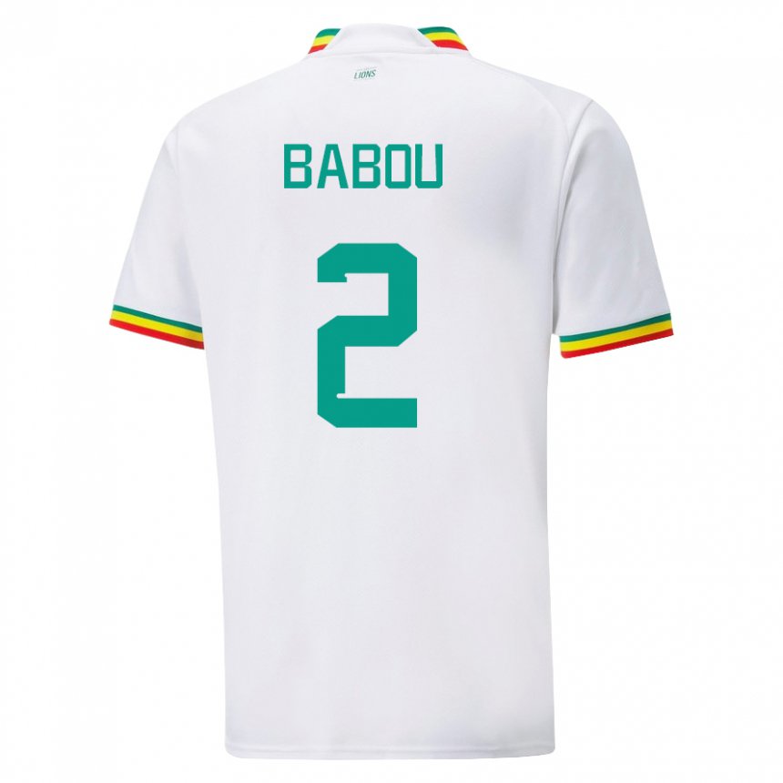 Lapset Senegalin Marieme Babou #2 Valkoinen Kotipaita 22-24 Lyhythihainen Paita T-paita
