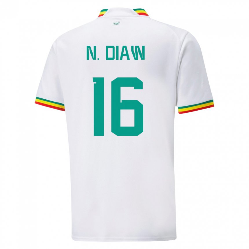 Lapset Senegalin Ndeye Meissa Diaw #16 Valkoinen Kotipaita 22-24 Lyhythihainen Paita T-paita